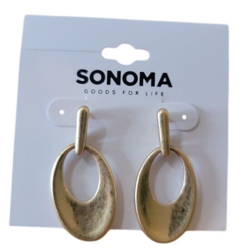 Sonoma Gold Oval Drop Earrings - Elegant Dangle Earrings 8$